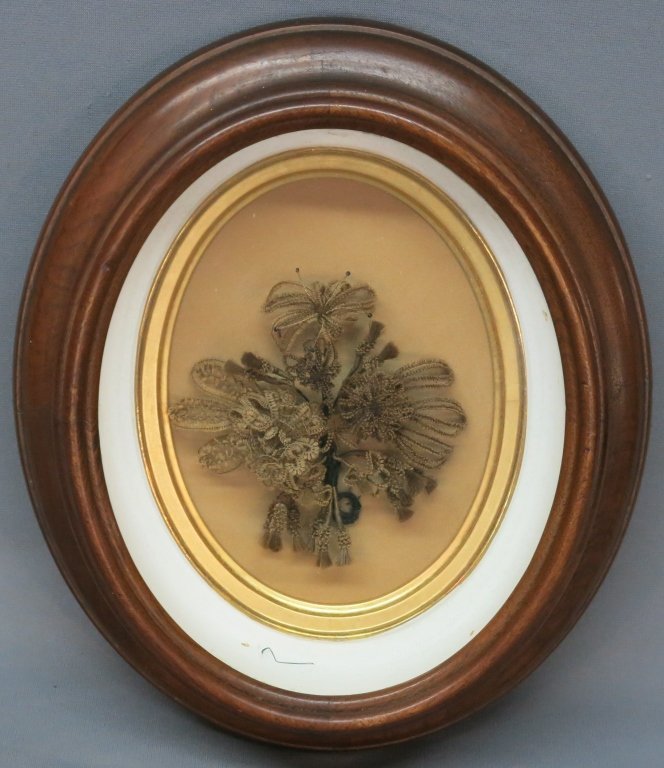 VICTORIAN HAIR WEAVING IN SHADOWBOX FRAME (1 of 3)