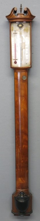 FINE GEORGIAN STICK BAROMETER BY THOMAS RUBERGALL (1 of 4)