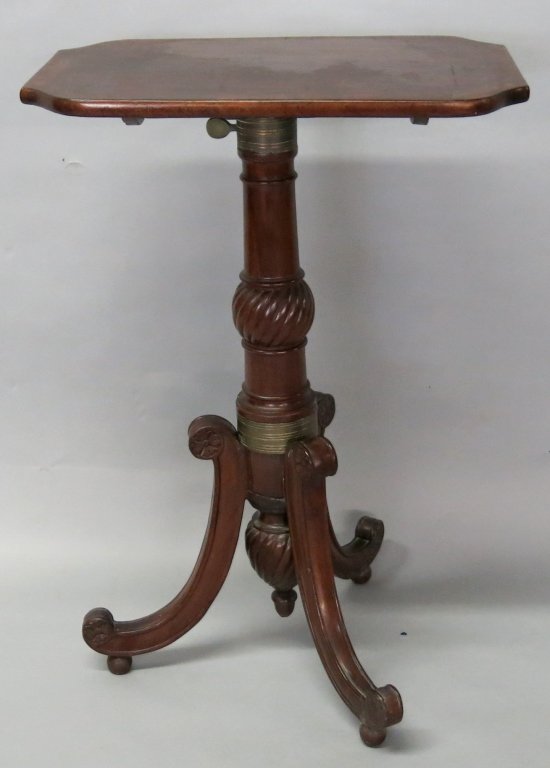 SHERATON MAHOGANY TELESCOPING TRIPOD STAND (1 of 6)