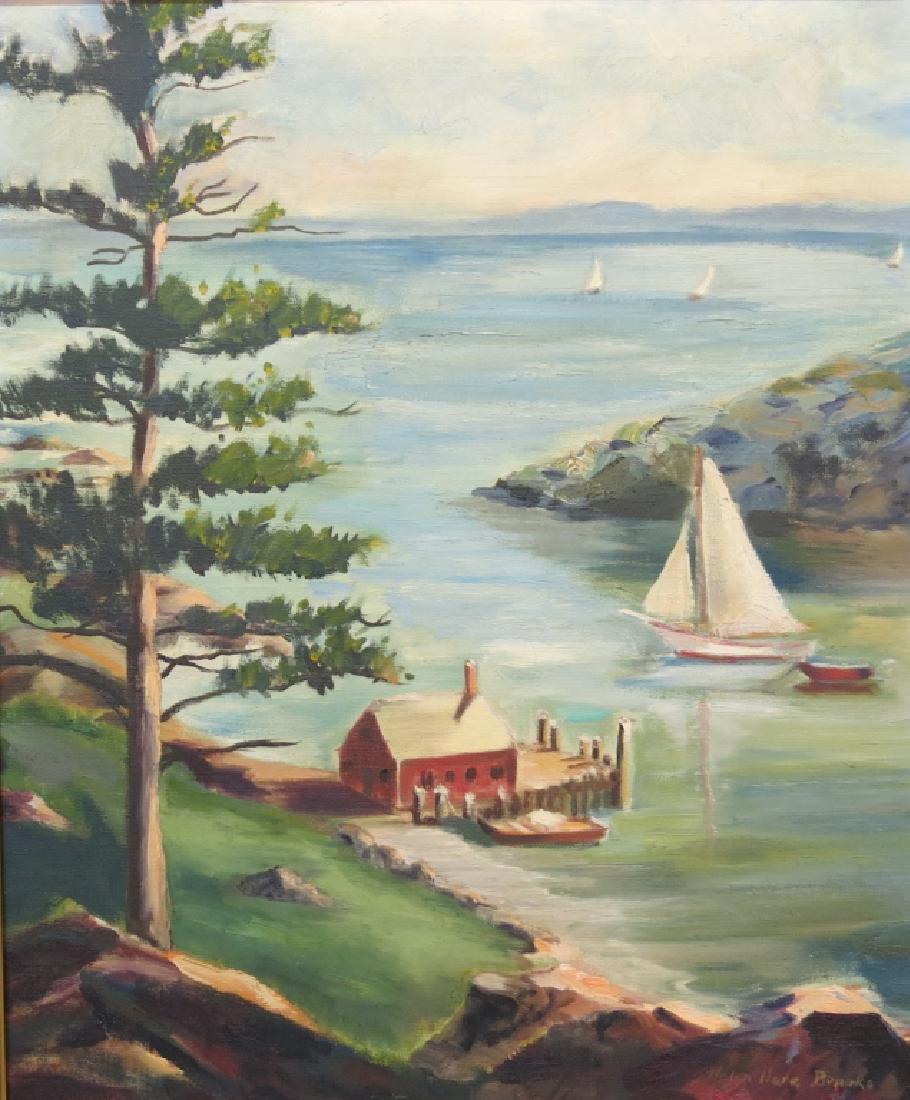 HELEN H. BROOKS OIL PAINTING OF A NEW ENGLAND COVE (1 of 4)