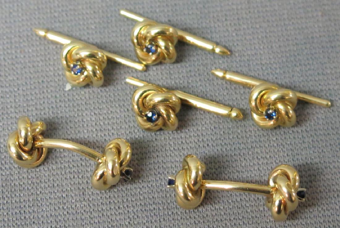 14 KT GOLD AND SAPPHIRE MEN'S DRESS SET (1 of 2)