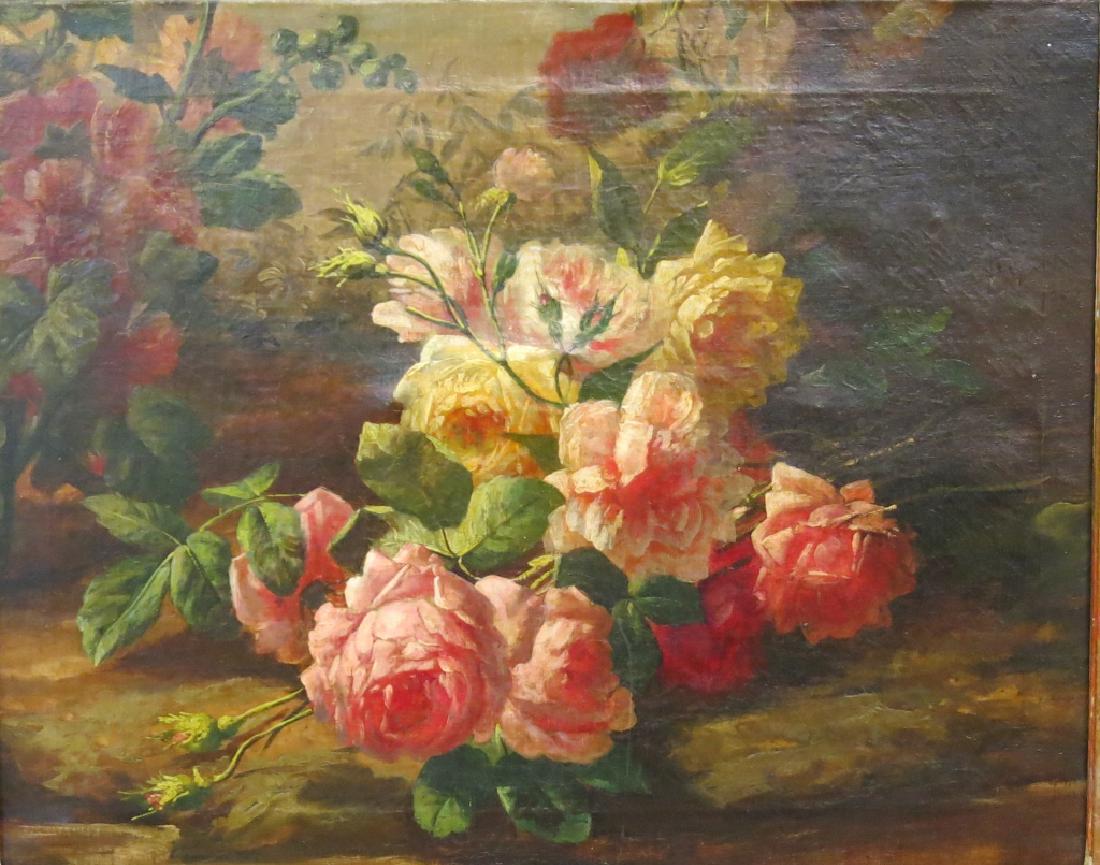 KARL RUPERTI STILL LIFE OIL OF ROSES DATED 1883 (1 of 4)