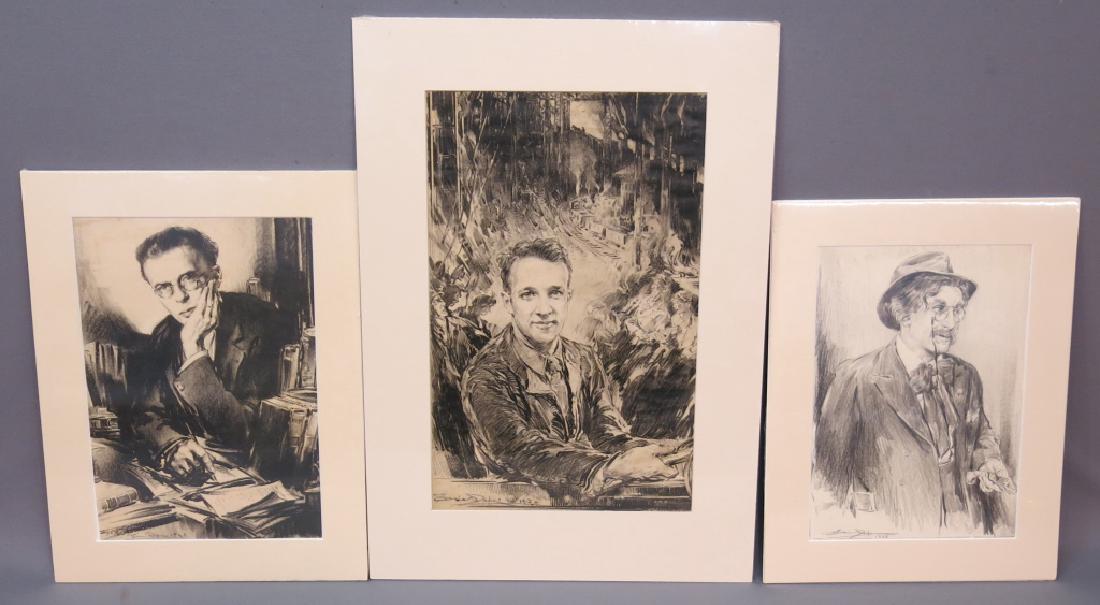 THREE ORIGINAL ERIC PAPE GRAPHITE PORTRAITS (1 of 7)