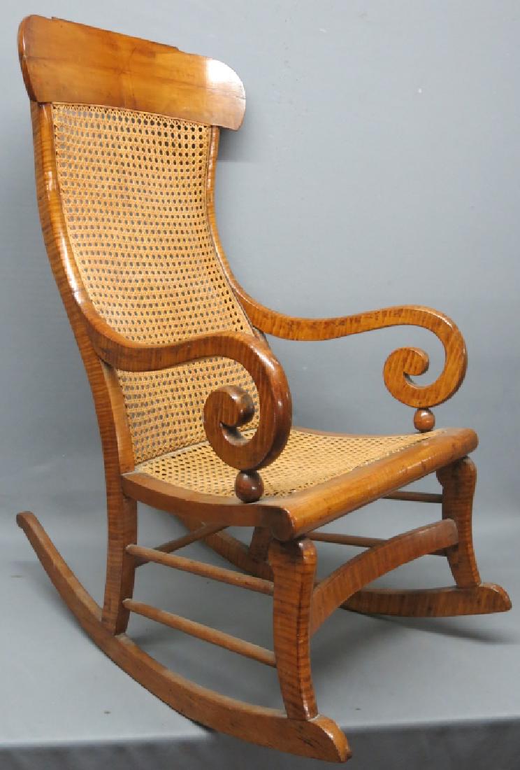 SHERATON TIGER MAPLE ROCKING CHAIR (1 of 4)