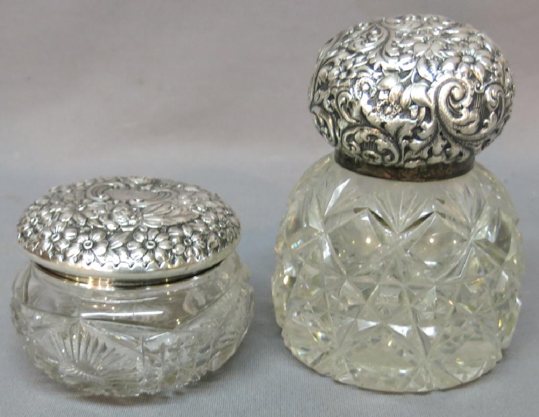 TWO PIECES OF STERLING TOPPED CUT CRYSTAL (1 of 5)