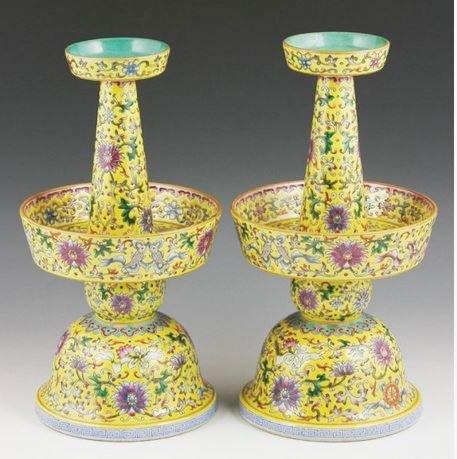 PAIR OF PORCELAIN CANDLE HOLDER (1 of 2)
