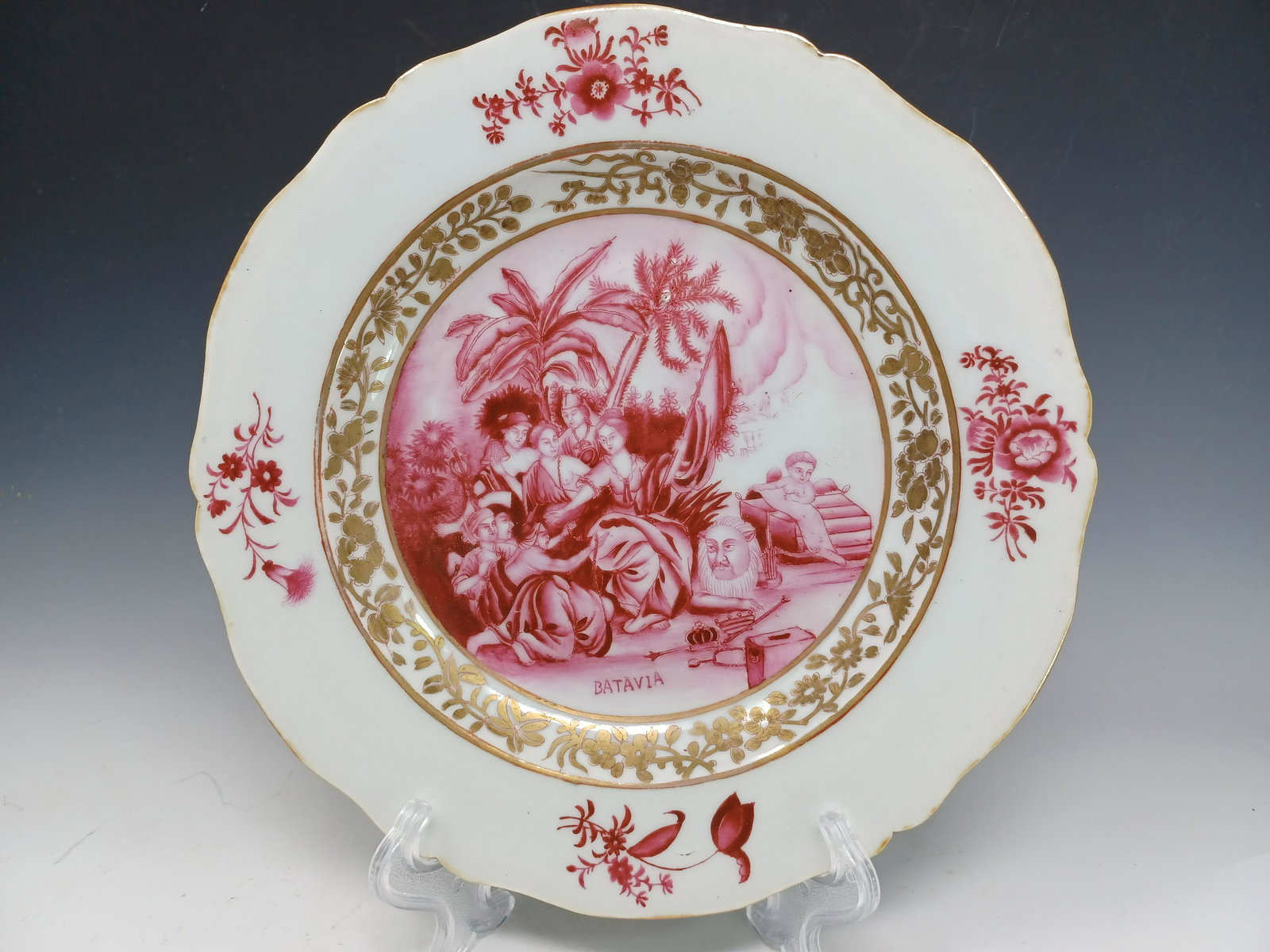 Chinese Export Plate, Rare European Subject (1 of 4)