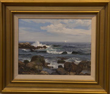 Charles Vickery 1913-1998 Bass Rocks: Bass Rocks signed oil on canvas 11 x 14