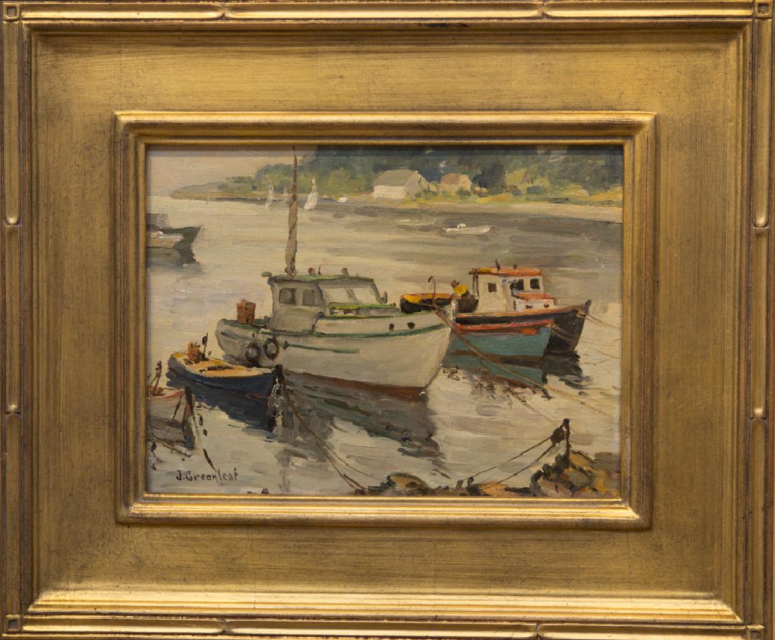 Jacob Greenleaf 1887-1968 Lobster Boats: Lobster Boats signed oil on canvasboard 9 x 12