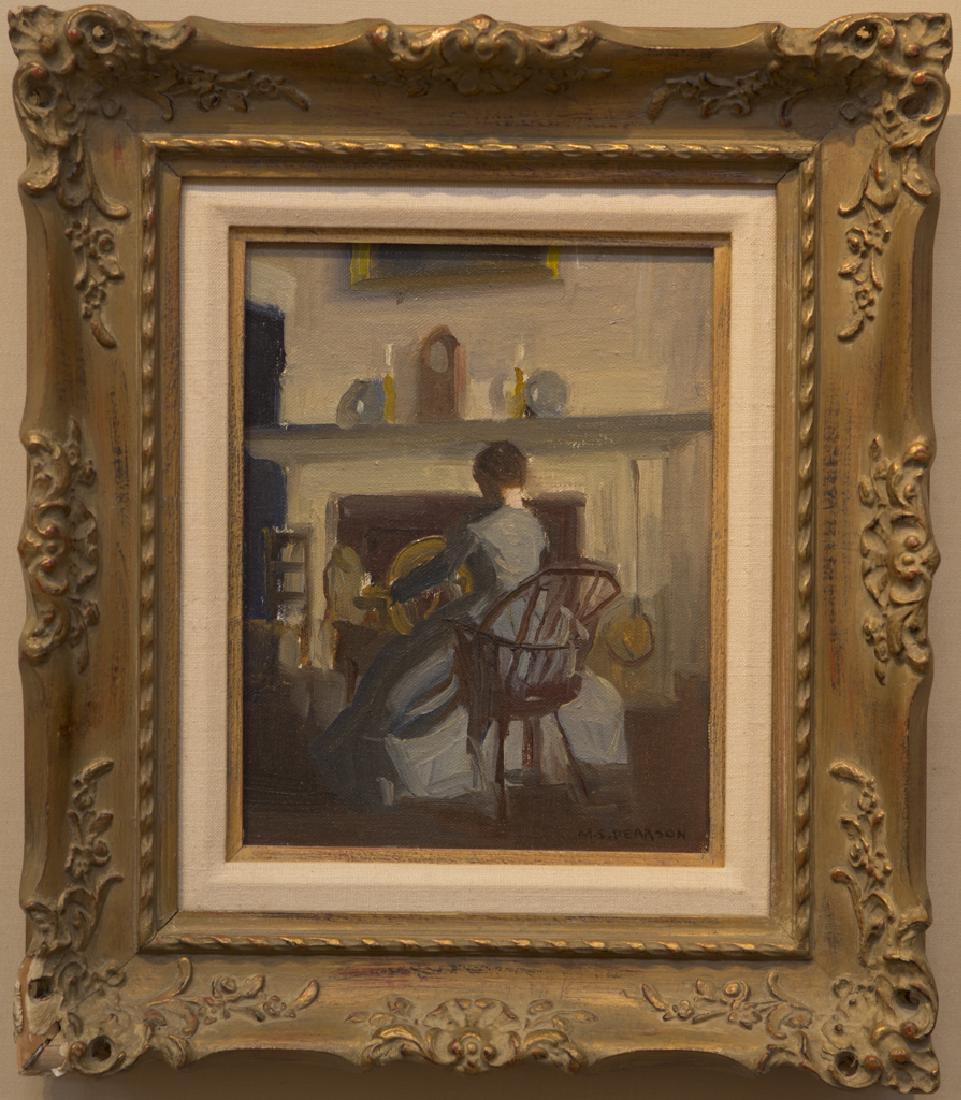 Marguerite S. Pearson 1898-1978 In the Parlor: In the Parlor signed (l.r.) oil on board 9 x 7