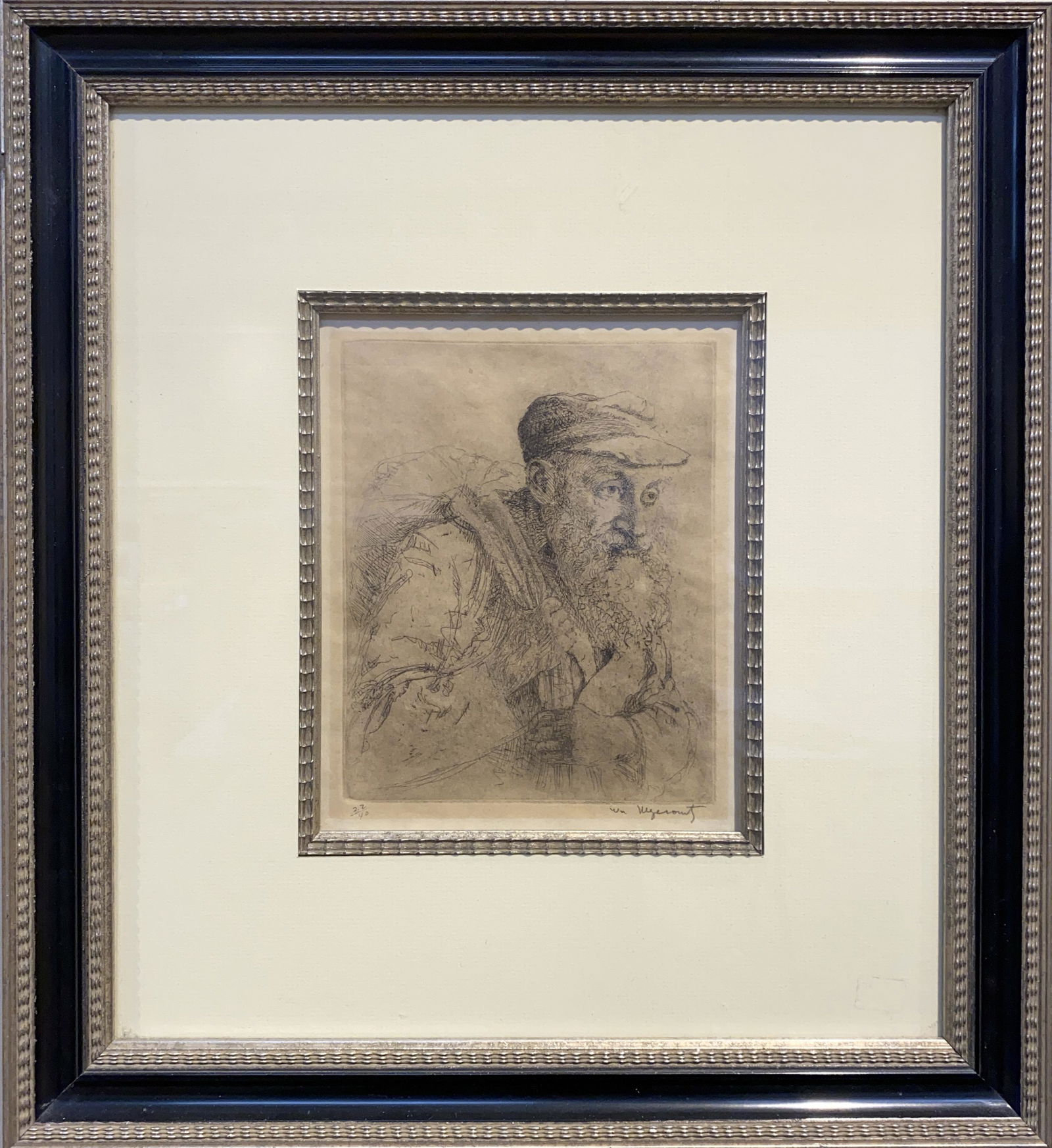 William Meyerowitz 1887-1981 The Immigrant: etching 8 x 6.5 signed