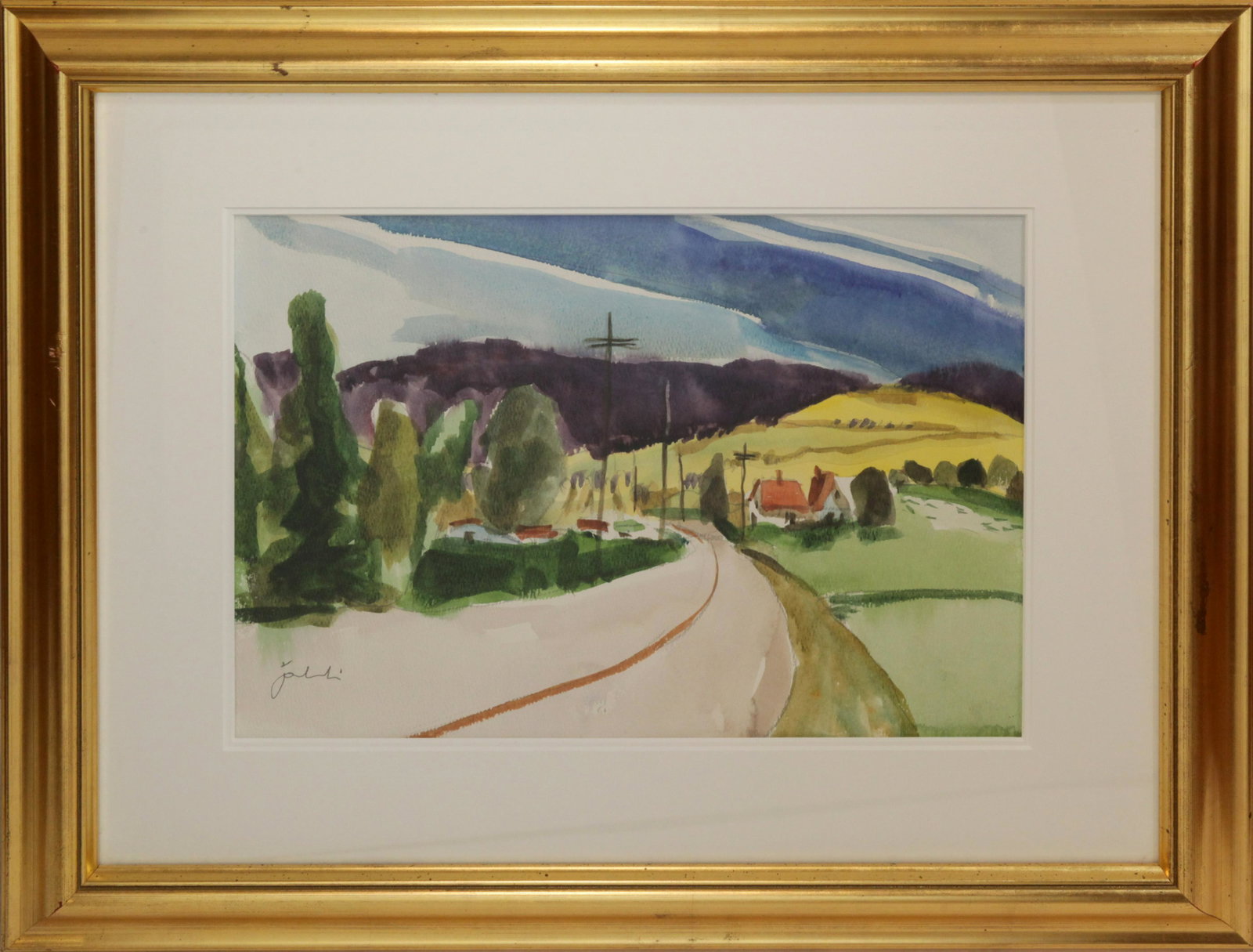 Zygmund Jankowski (1925-2009) Country Road: Zygmund Jankowski (1925-2009) Country Road watercolor, 10.25 x 14.25 in., signed l.l.