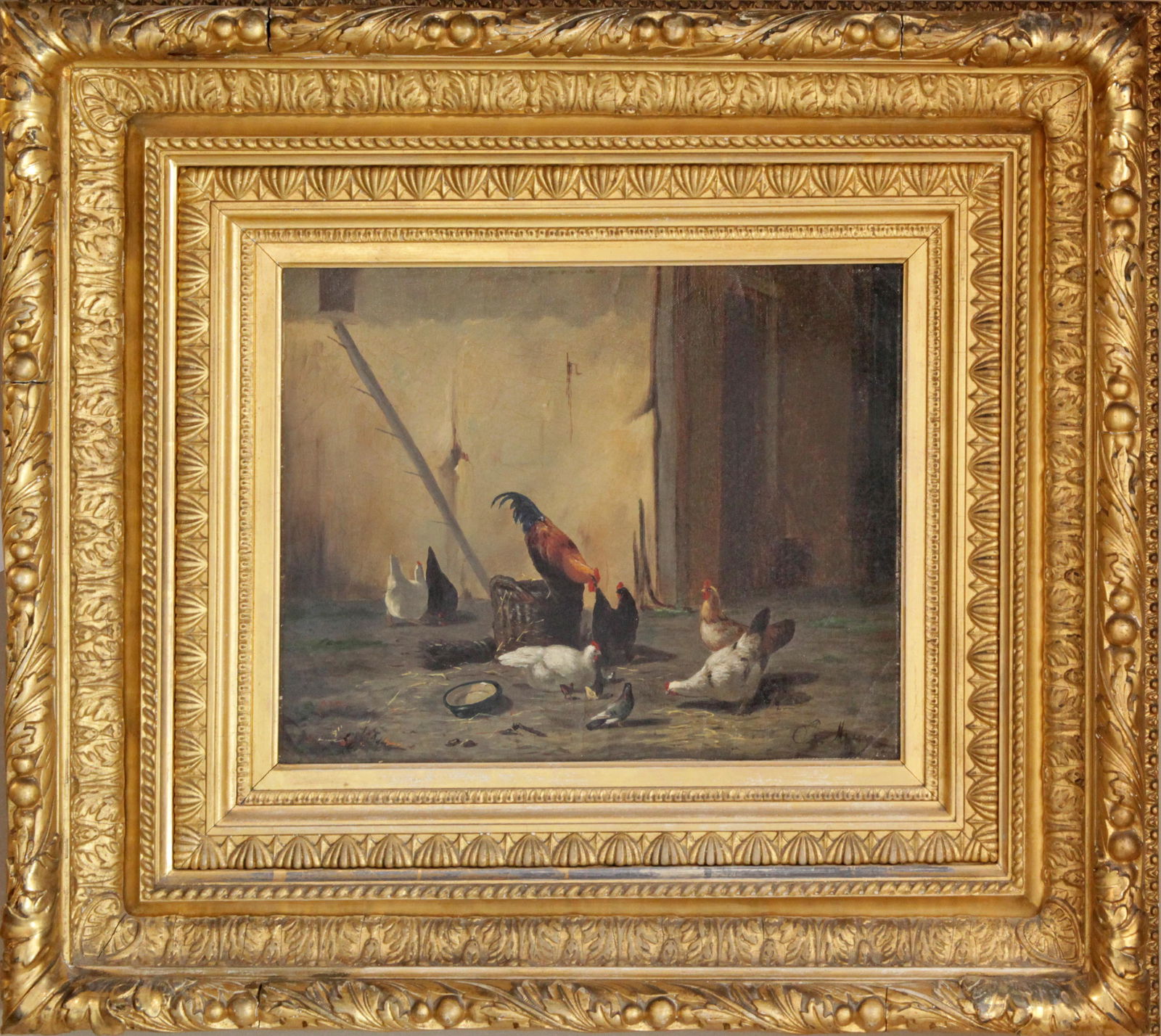 Artist unknown (19th Cent.) Barnyard Scene (1 of 1)