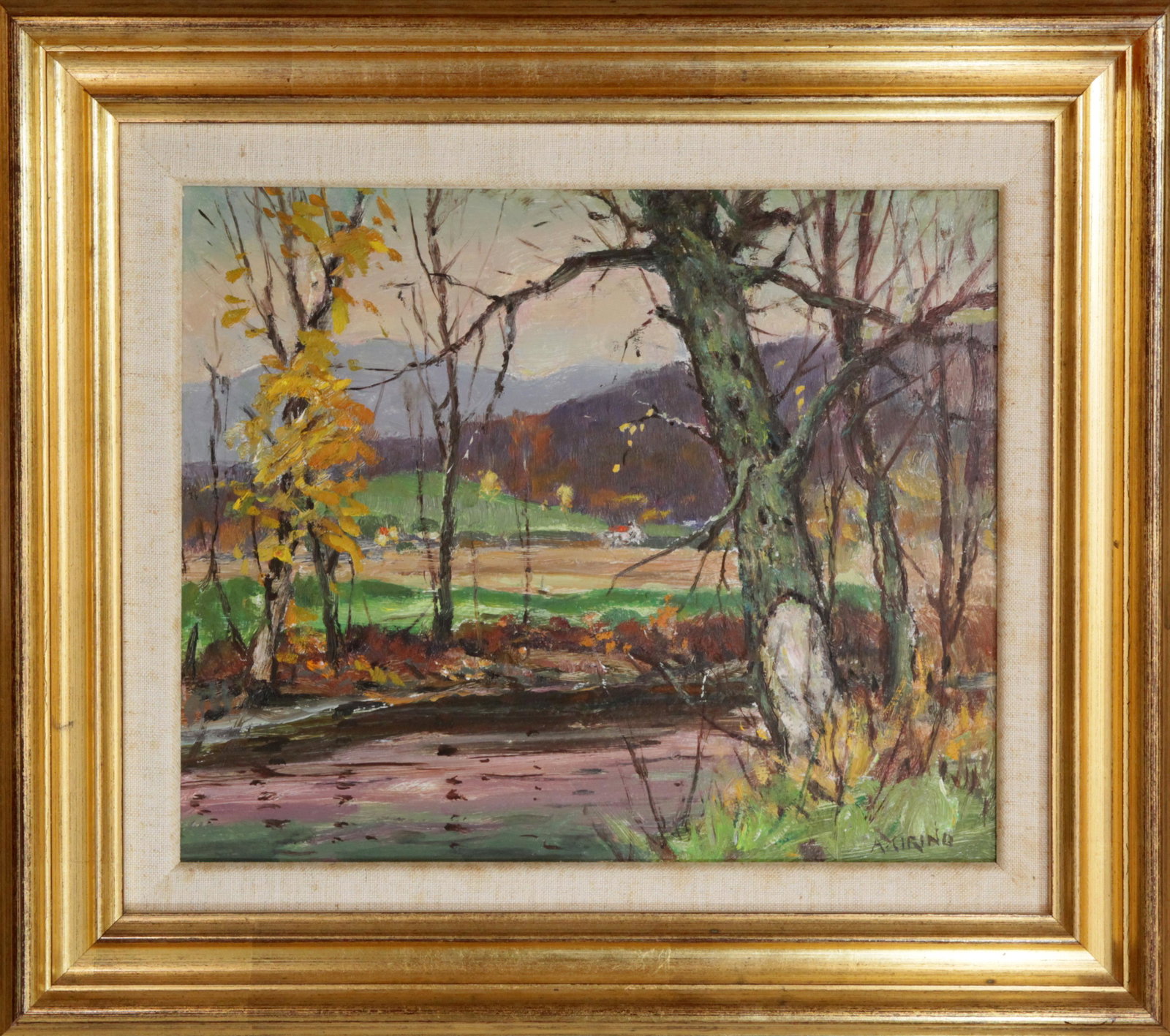 Antonio Cirino (1888-1983) New England Autumn: Antonio Cirino (1888-1983) New England Autumn oil on board, 10 x 12 in., signed