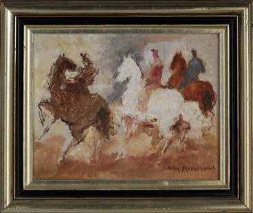 William Meyerowitz (1887-1981) Horses: William Meyerowitz (1887-1981) Horses oil on board, 8 x 10 in., signed l.r.