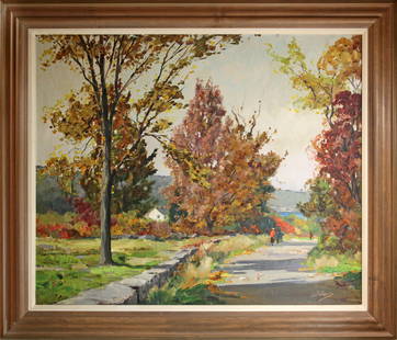 Anthony Thieme (1888-1954) Autumn Leaves, Pigeon Cove: Anthony Thieme (1888-1954) Autumn Leaves, Pigeon Cove oil on canvas, 30 x 36 in., signed l.r.