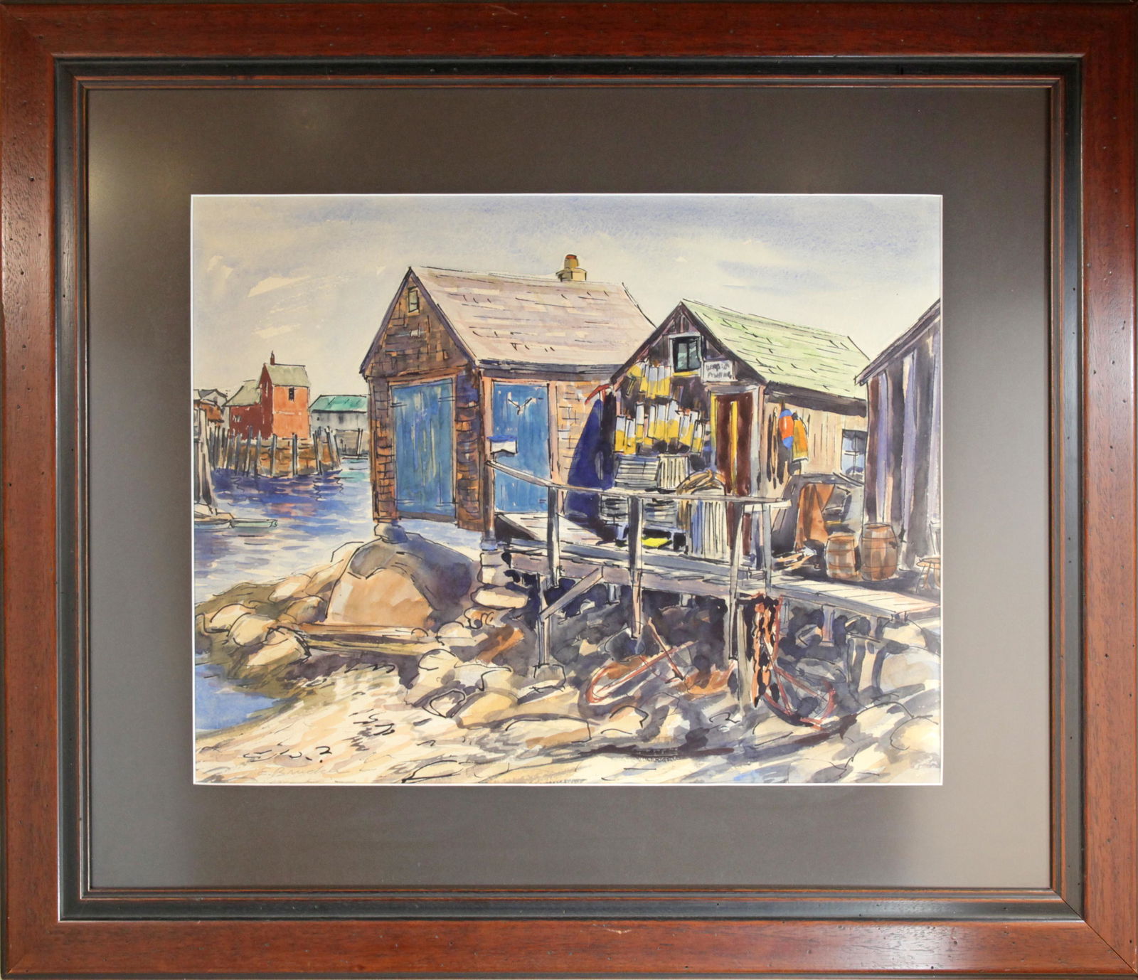 Edmund Brucker (1912-1999) View to Motif #1 from Star Island: Edmund Brucker (1912-1999) View to Motif #1 from Star Island watercolor, 17.75 x 22.5 in., signed l.l.