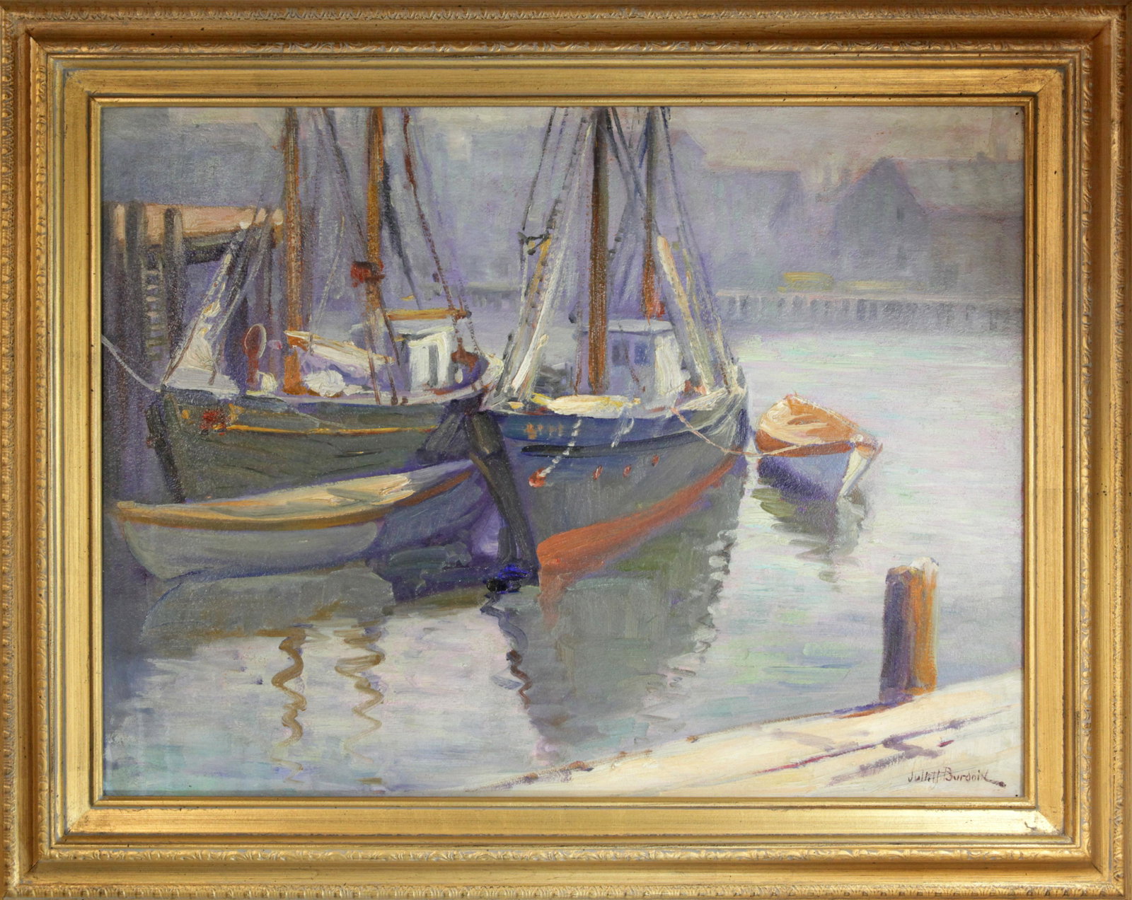 Juliet Burdoin (1873-1963) Gloucester Harbor: Juliet Burdoin (1873-1963) Gloucester Harbor oil on board, 18 x 24 in., signed l.r.