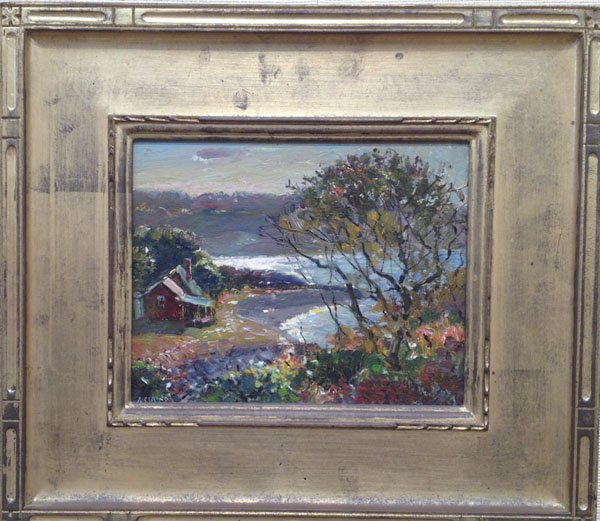 Antonio Cirino ,"Beach House": Artist: Antonio Cirino Title: Beach House Dates: (1889-1983) Signed Medium: Oil/Board Size: 8x10