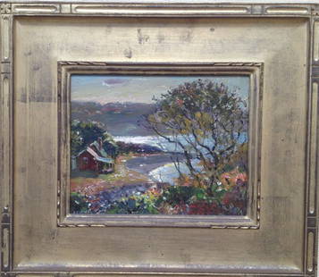 Antonio Cirino ,"Beach House": Artist: Antonio Cirino Title: Beach House Dates: (1889-1983) Signed Medium: Oil/Board Size: 8x10