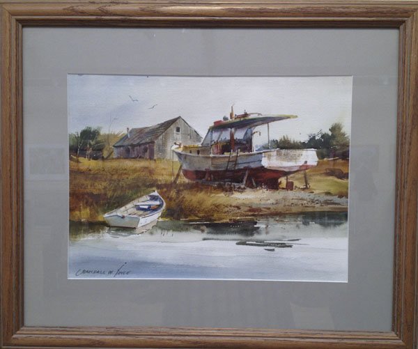 Marshall W. Joyce Maine Haul Out": Artist: Marshall W. Joyce Title: Maine Haul Out Dates: (1912-1998) Signed Medium: Watercolor Size: 10x14
