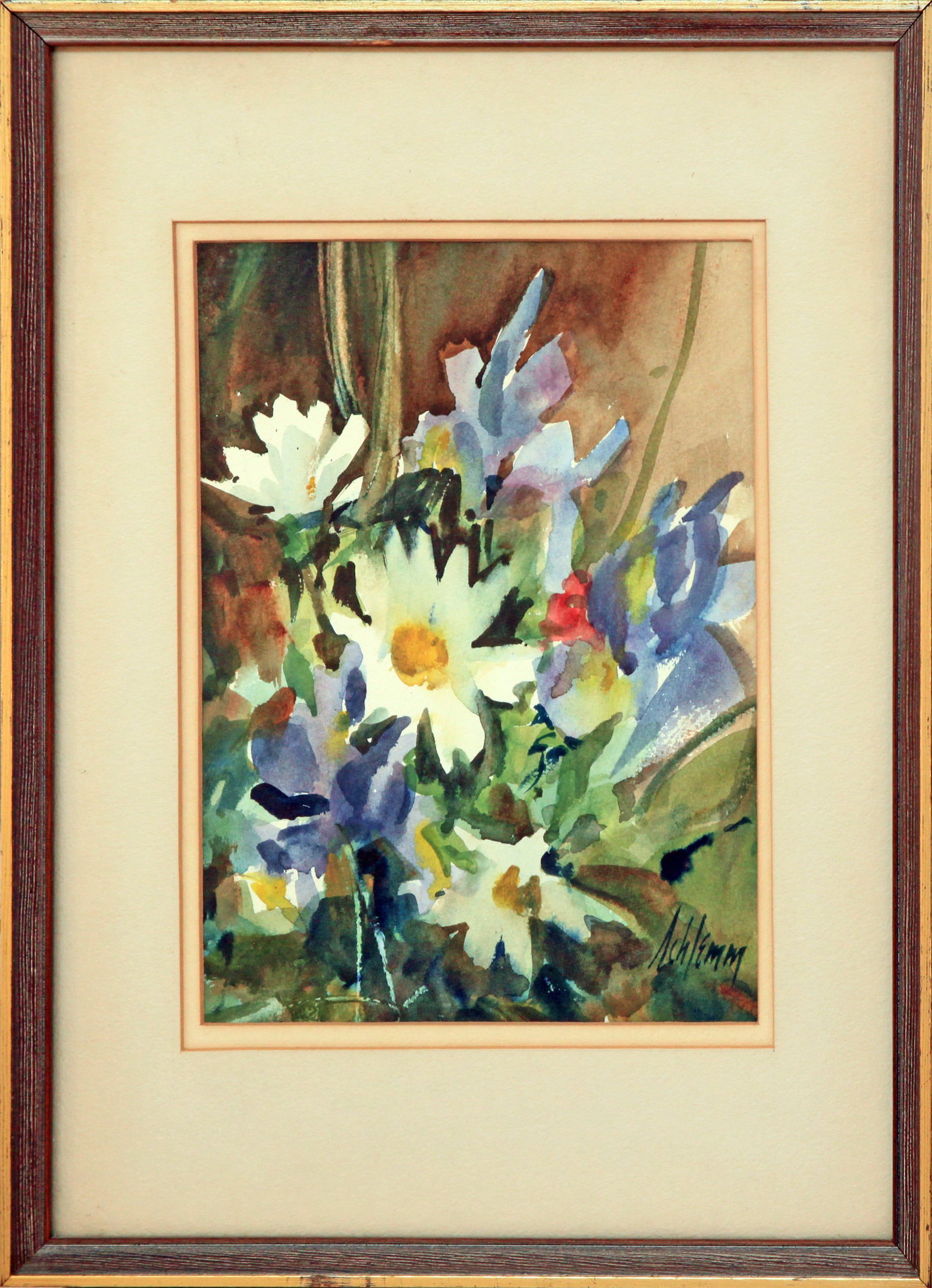 Betty Lou Schlemm (1934-2021) Spring Flowers: Betty Lou Schlemm (1934-2021) Spring Flowers watercolor, 10.25 x 7.5 in., signed l.r.