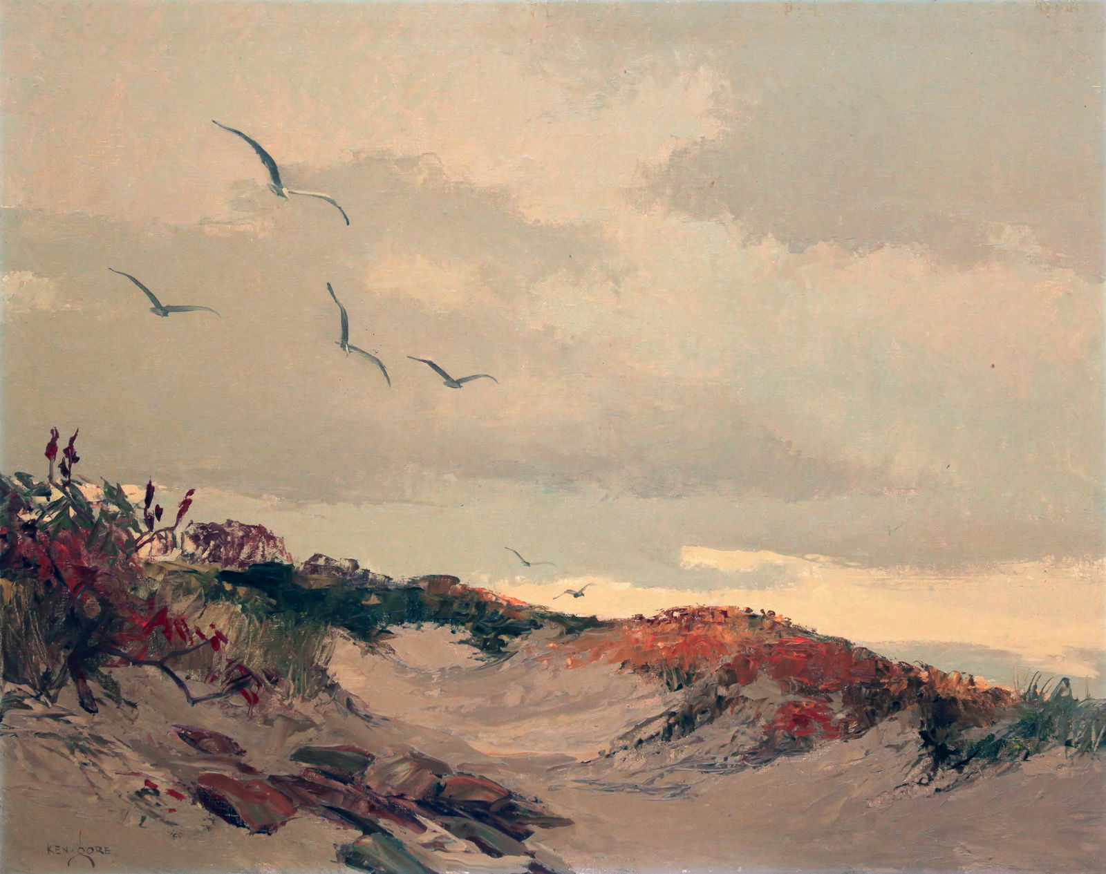 Ken Gore (1911-1991) Gulls Over the Dunes (1 of 1)