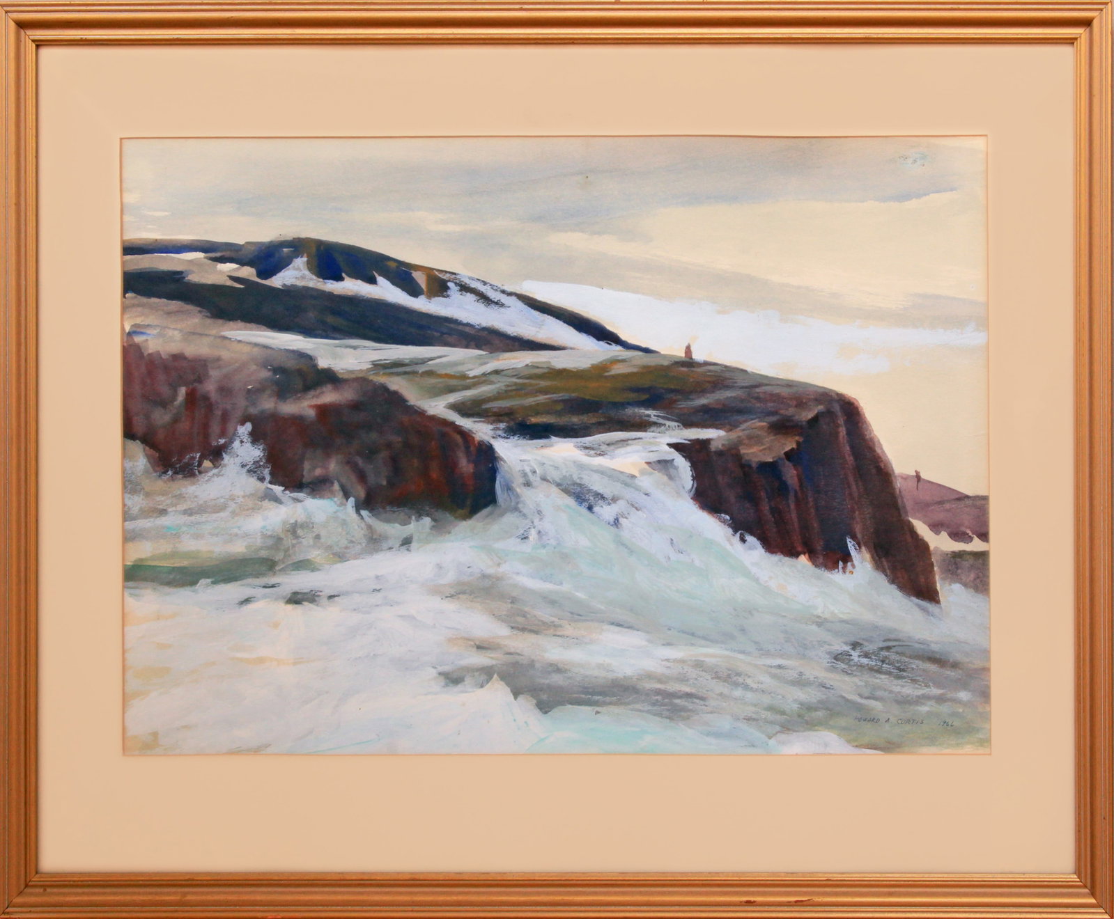 Howard Curtis (1906-1989) Surging Sea: Howard Curtis (1906-1989) Surging Sea watercolor, 14.75 x 23 in., signed l.r.