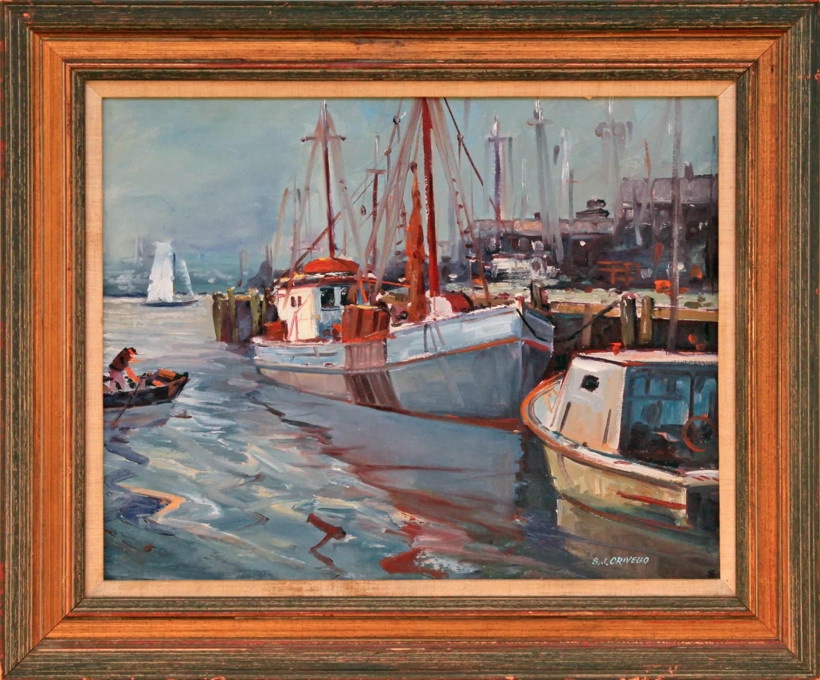 S. J. Crivello (20th Cent.) Boats in the Harbor (1 of 1)