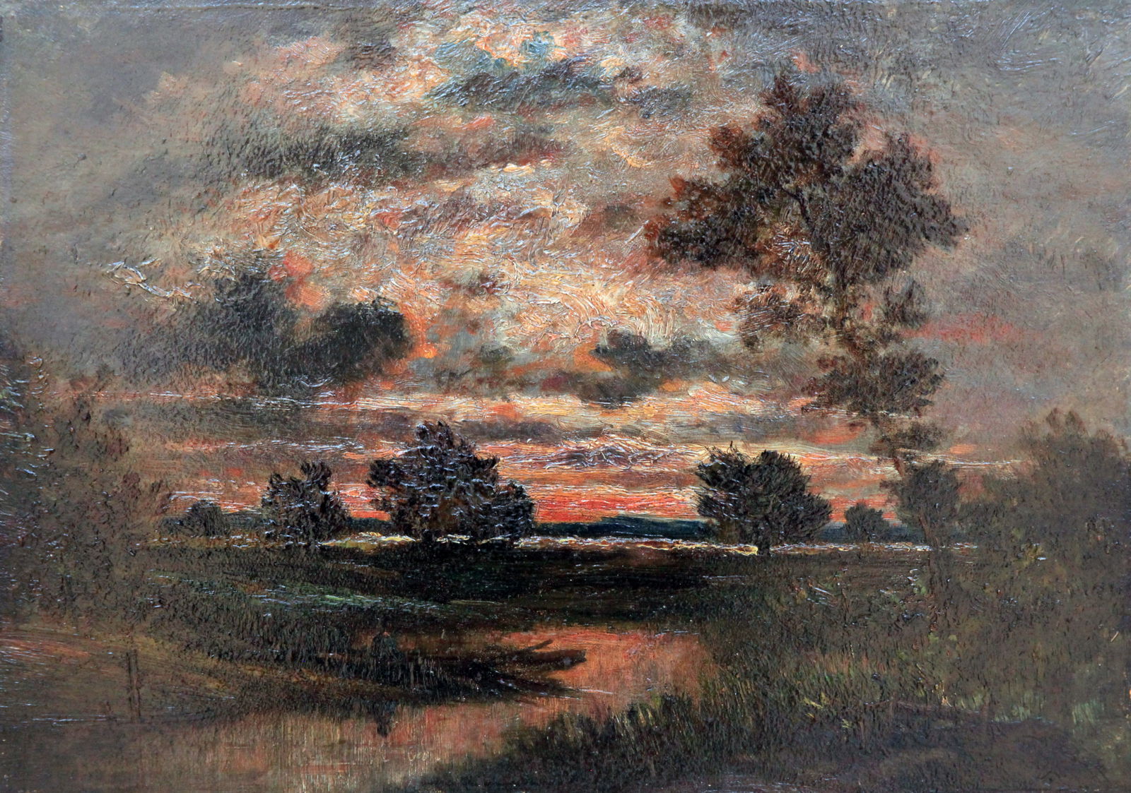 Artist Unknown (19th Cent.) Dark Sunset Landscape (1 of 2)