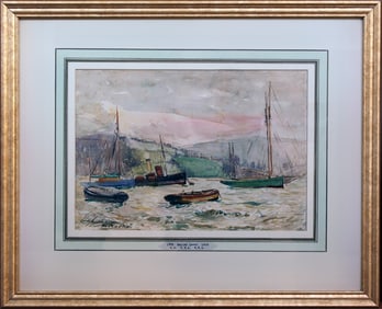 Hayley Lever (1876-1958) Fresh Breeze on River, Exmouth, England
