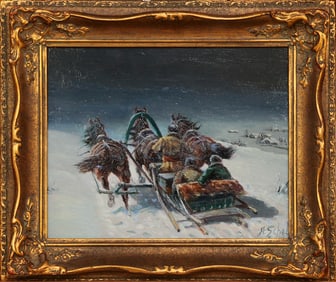 Attrib. to Athanasei Scheloumoff (1892-1983) Winter Sleighride