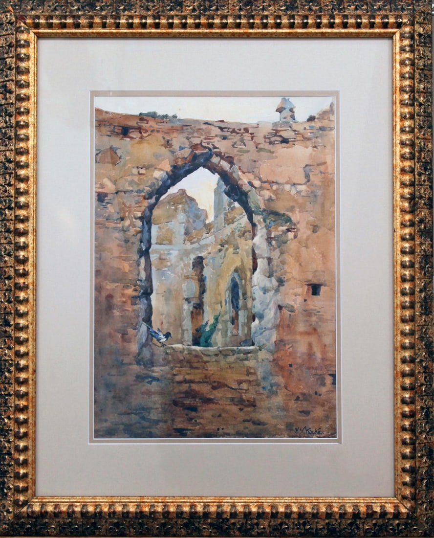 H. V. Kirke (20th Cent.) The Magpie: H. V. Kirke (20th Cent.) The Magpie watercolor, 13.5 x 9.25 in., signed l.r. framed size: 21.25 x 17.25 x 1.75 in.