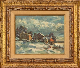 Betty Lou Schlemm (1934-2021) Houses in Snow