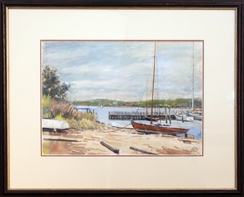 B. P. Smith (20th Cent.) Sailboat on Beach