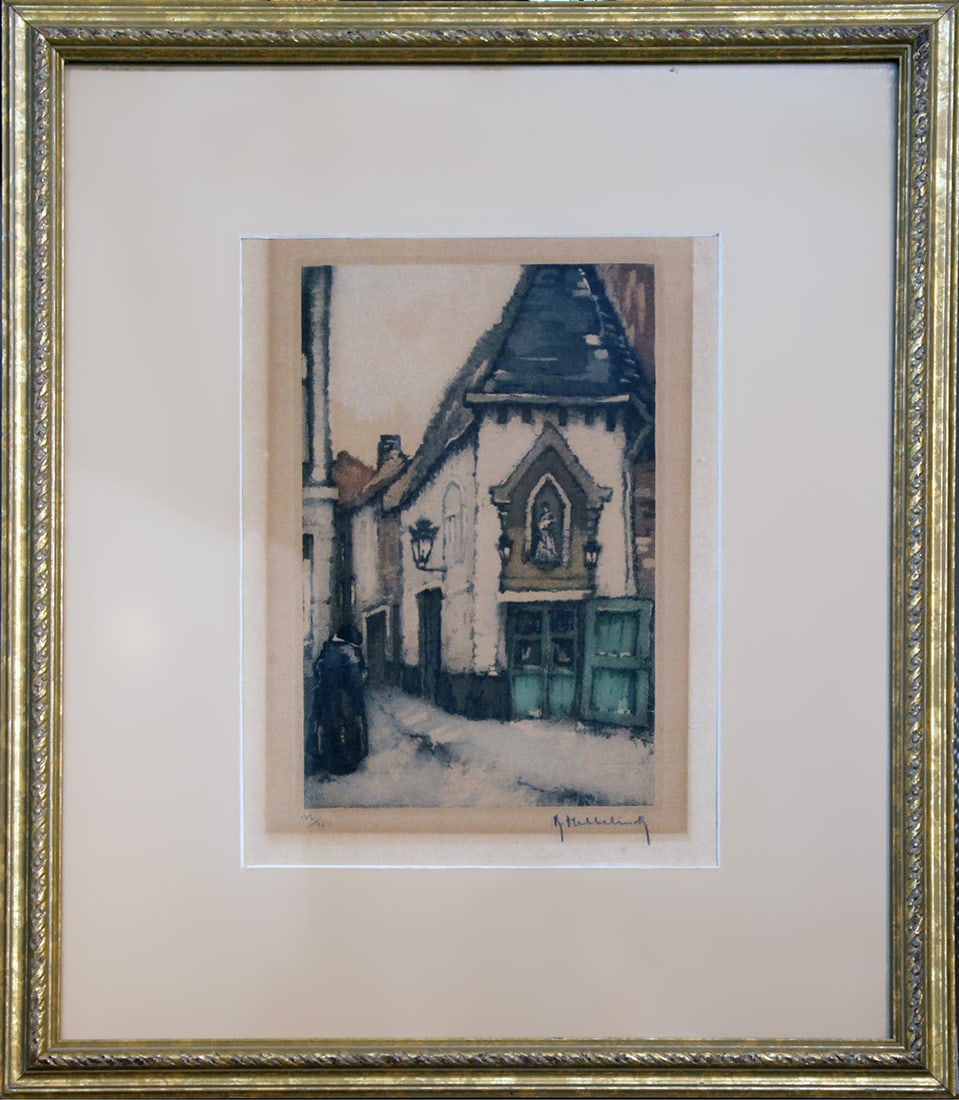 Roger Hebbelinck (1912-2014) European Street Scene (1 of 1)