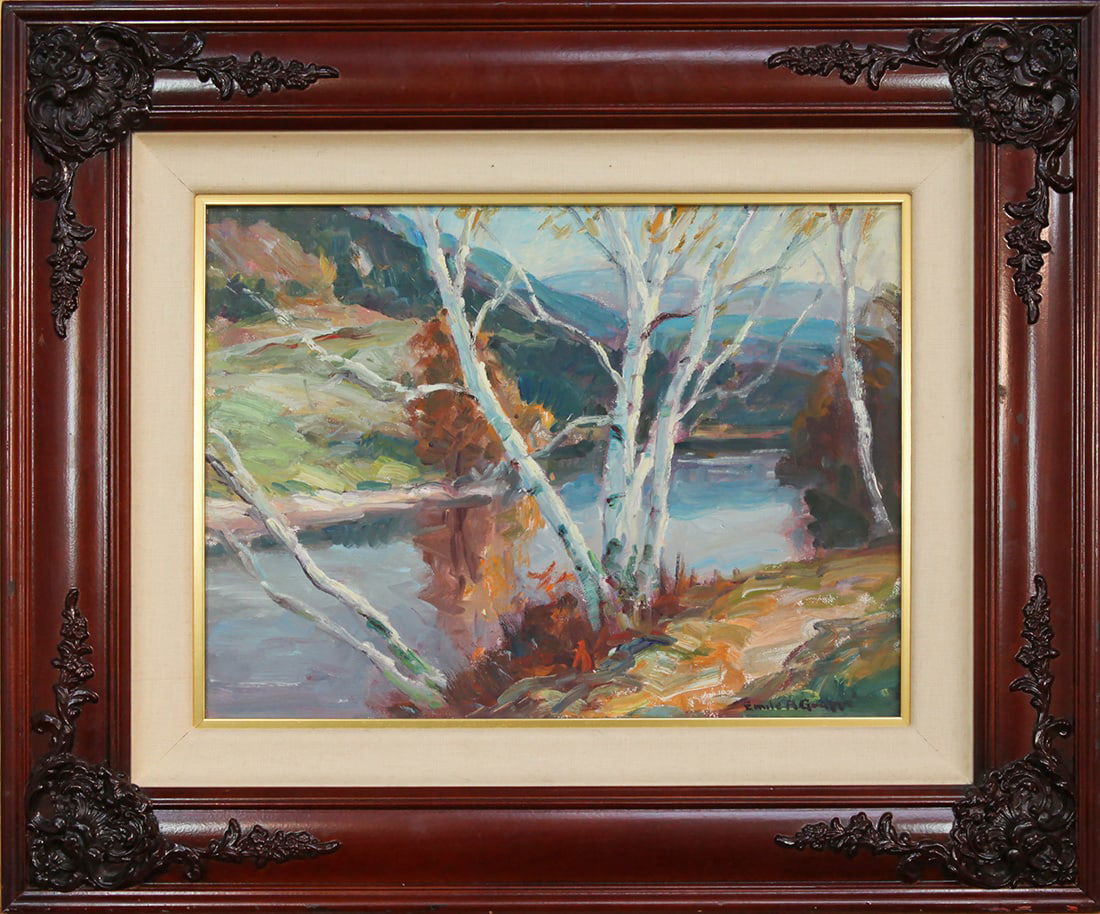 Emile Gruppé (1896-1978) Trees: Emile Gruppé (1896-1978) Trees oil on canvas panel, 12 x 16 in., signed l.r. framed size: 20.25 x 24.25 x 2.5 in.