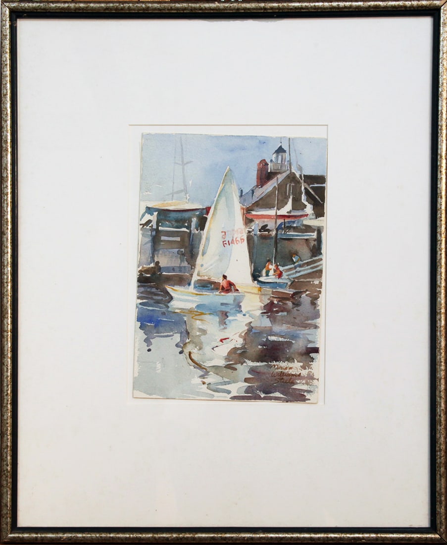 Marian Williams Steele (1912-2001) Sailboat, Rockport Yacht Club (1 of 1)