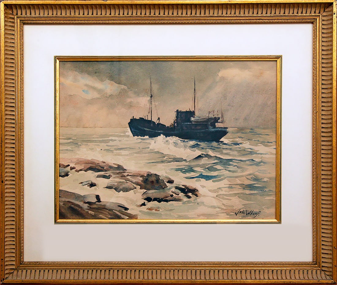 John Whorf (1903-1959) Heading Out: John Whorf (1903-1959) Heading Out watercolor, 11 x 15 in., signed l.r. framed size: 19.75 x 23.25 x 1.75 in.