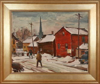Carl W. Peters (1897-1980) Winter Street Scene (1 of 2)