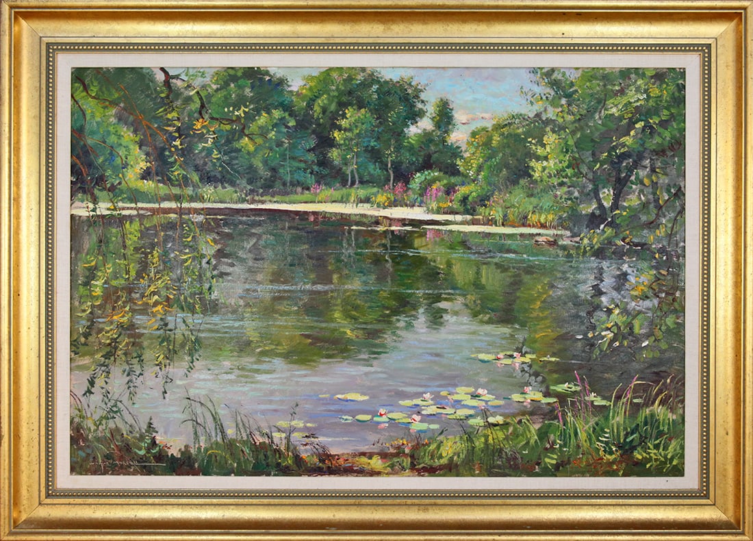 Wayne Morrell (1923-2013) Pond with Lilies (1 of 3)