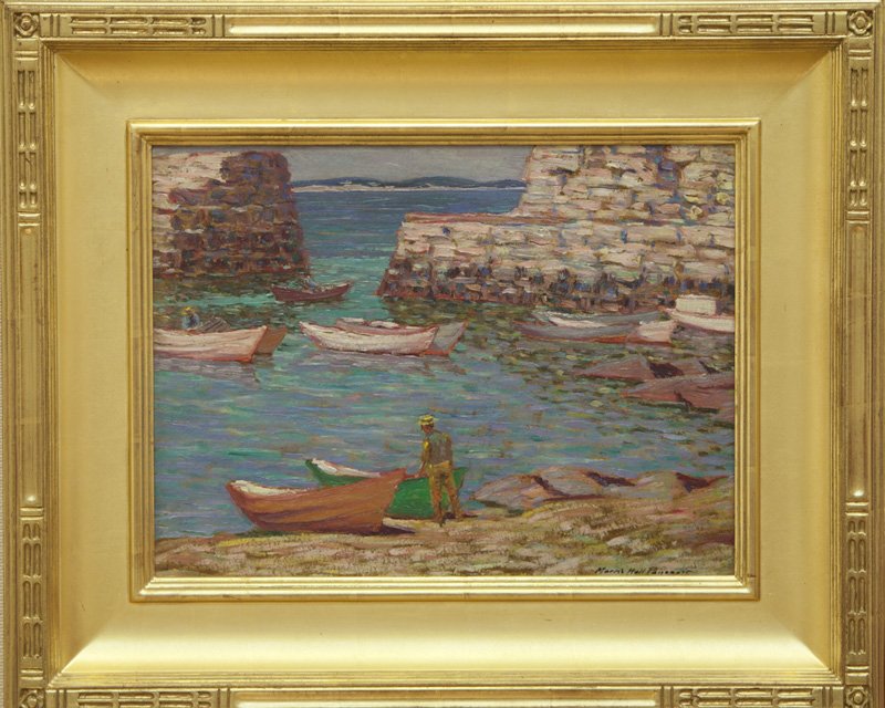 Morris Hall Pancoast, "Lane's Cove, Gloucester": Artist: Morris Hall Pancoast Title: Lane's Cove, Gloucester Dates: 1877-1963 Signed Medium: Oil On Board Size: 12x16