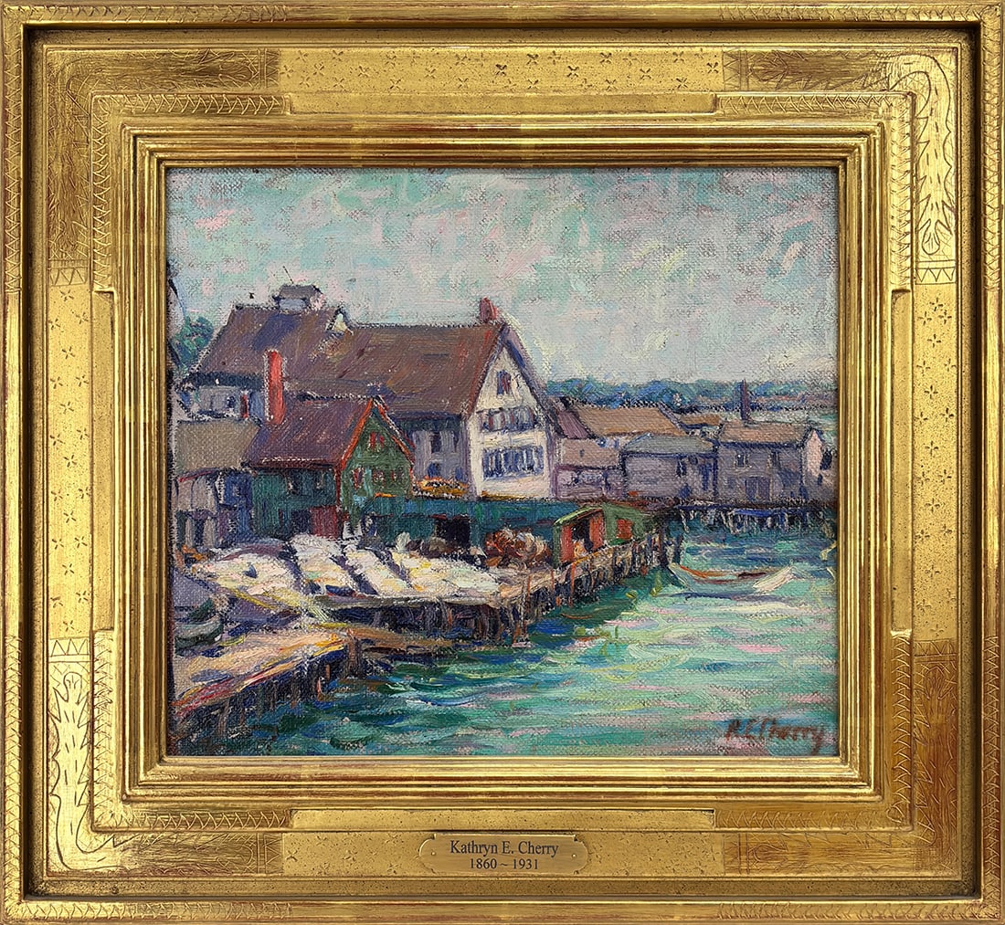 Kathryn E. Cherry (1871-1931) Harbor Front, Gloucester (1 of 3)