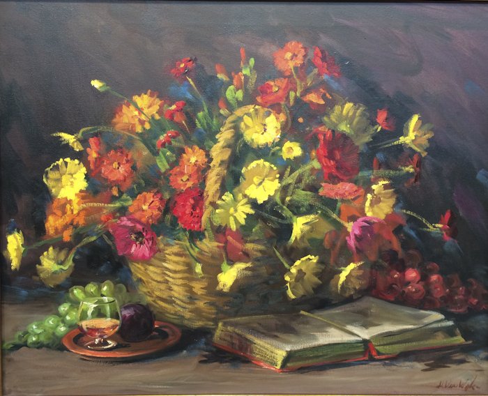 Helen Van Wyk, "Still Life ": Artist: Helen Van Wyk Title: Still Life Date: 1930-1994 signed Medium: oil on canvas Size: 24 x 30