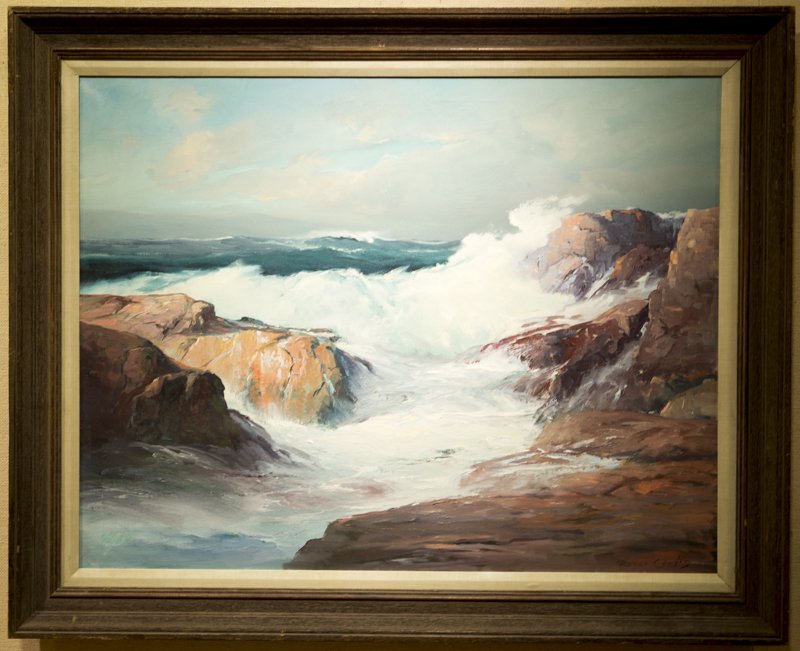 Roger Curtis, "Rising Tide": Artist: Roger Curtis Title: Rising Tide Date: 1910-2000 signed Medium: oil on canvas Size: 28 x 36