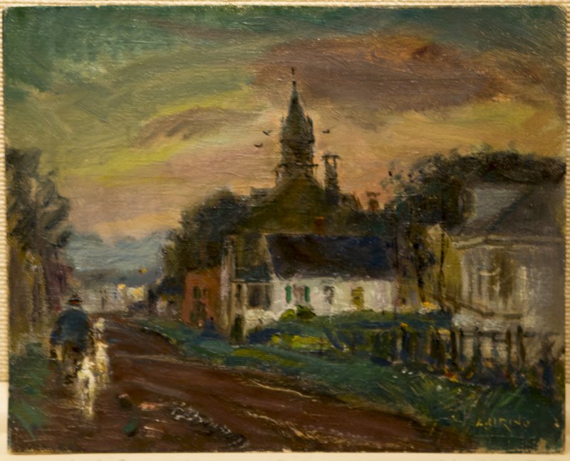 Antonio Cirino, "Village Stroll": Artist: Antonio Cirino Title: Village Stroll Date: 1888-1983 signed Medium: oil on board Size: 8 x 10