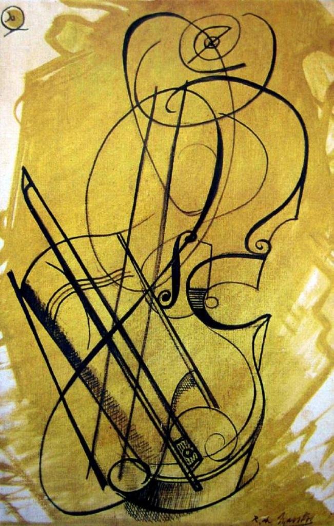 LeRoy (Roy) De Maistre (1894-1968): LeRoy (Roy) De Maistre (1894-1968) Cello oil on canvas, signed l.r.c. 'R. de Maistre' 77.7 x 52.5 cm Christies, Australian Paintings, Prints & Australian Craft, Melbourne, 09/05/1989, Lot No. 458, Pri