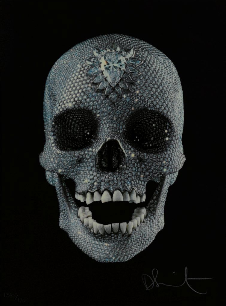 Damien Hirst (BRITISH, b. 1965): Damien Hirst (BRITISH, b. 1965) For the Love of God silkscreen edition: 1385/1700, print with glazes,signed l.r.c. 'D Hirst', numbered l.l.c. '1385/1700' 32.5 x 23.5 cm Private Collection, Sydney
