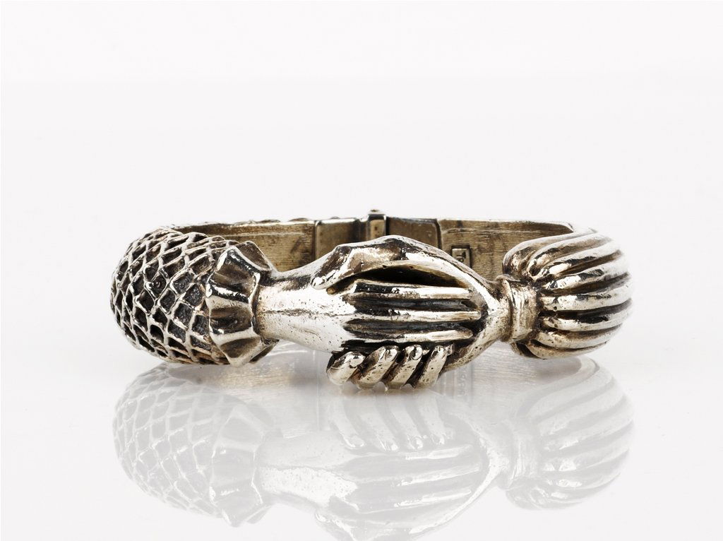 Trifari, Love Bangle: Trifari, Love Bangle vintage 1970's sterling silver design by Diana Love for Trifari weight 36 grams