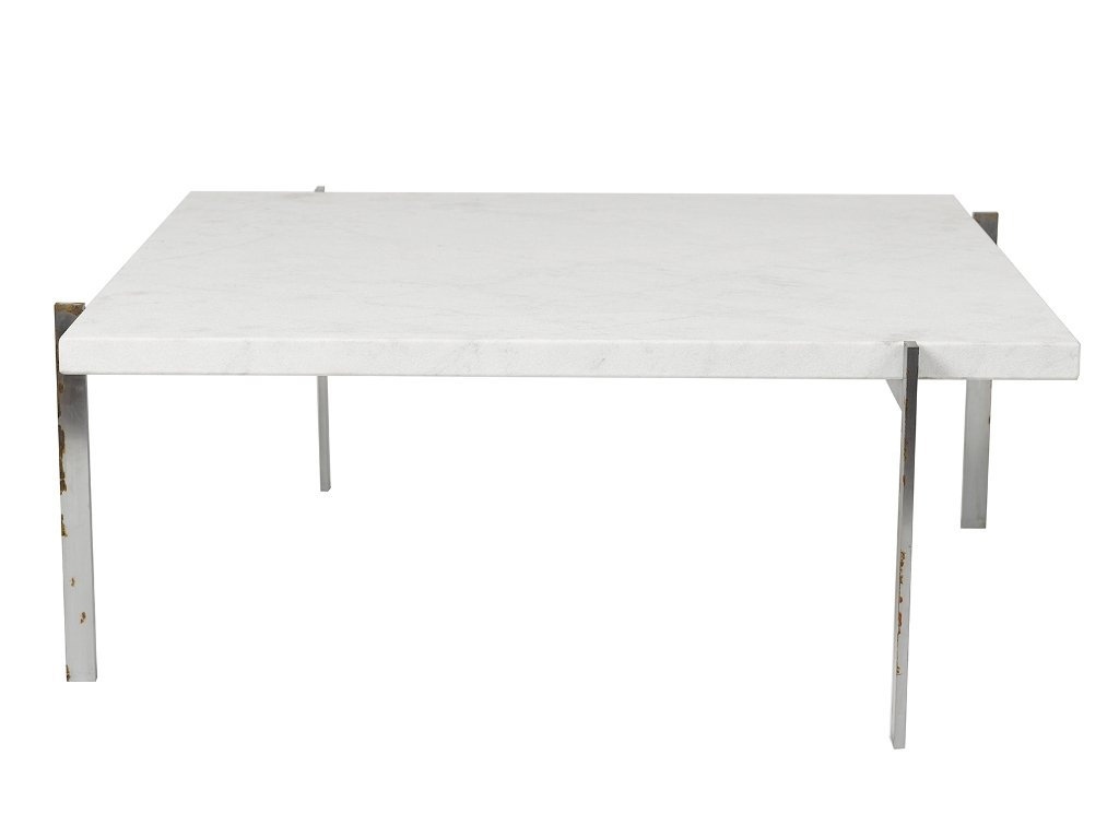 Poul Kjaerholm, Coffee Table: Poul Kjaerholm, Coffee Table chromium-plated steel and marble, manufactured by Fritz Hansen , designed 1955